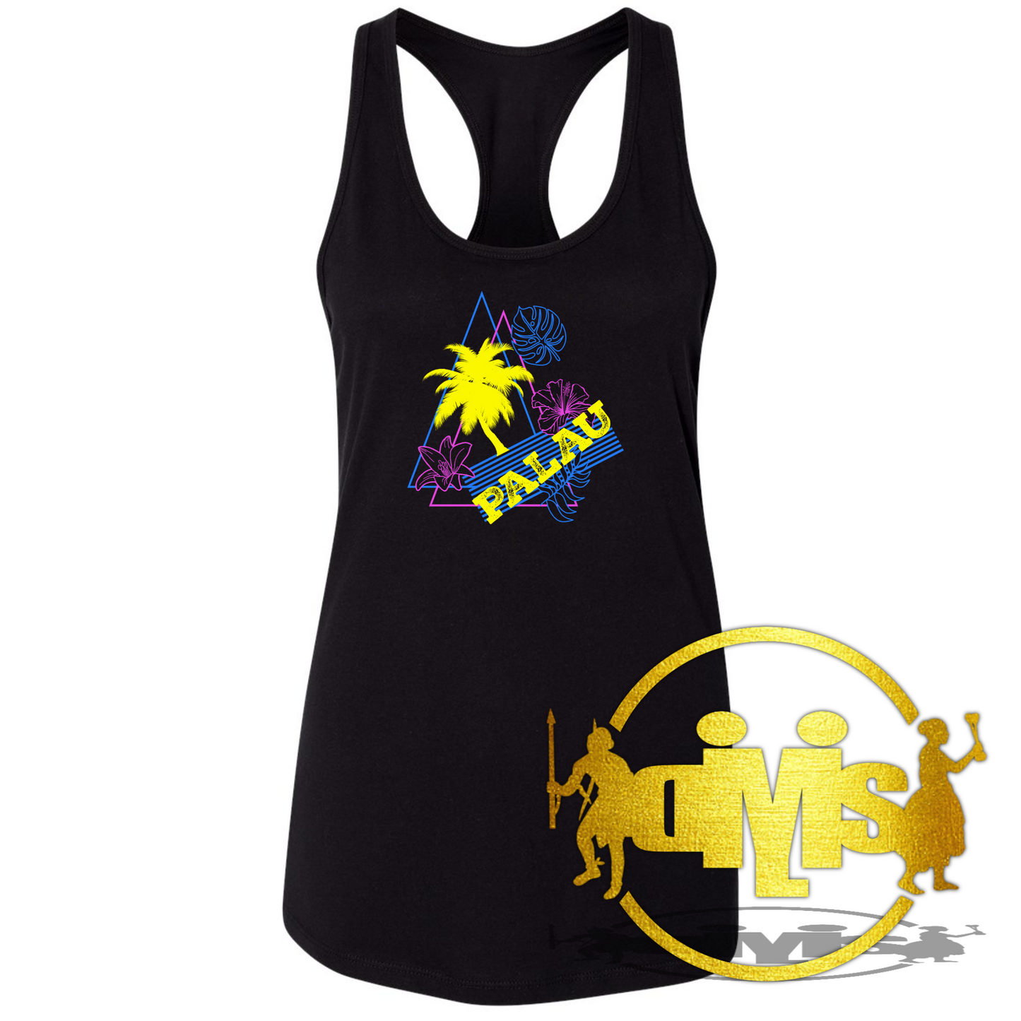 Tri Color Palau Island Scene Ladies Tank top