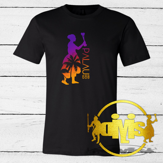 Palau 680 Woman with Coconut Tree Silhouette Shirt